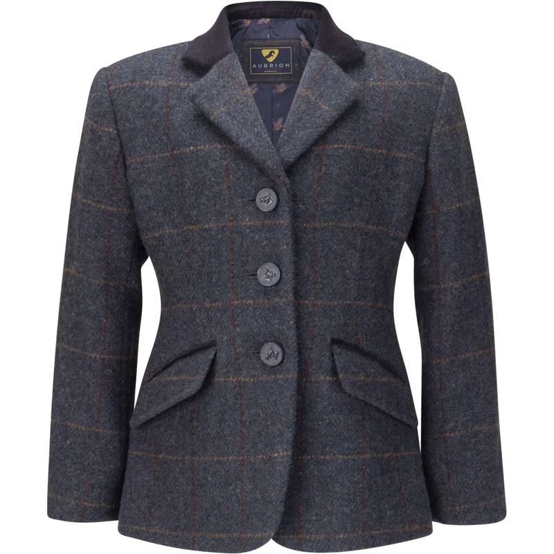 Aubrion by Shires Veste de Concours Saratoga Enfants Juniper Navy Check