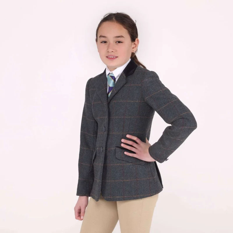 Aubrion by Shires Veste de Concours Saratoga Enfants Juniper Navy Check