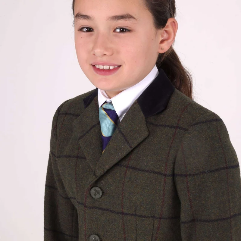 Aubrion by Shires Veste de Concours Saratoga Enfants Spruce Vert Check