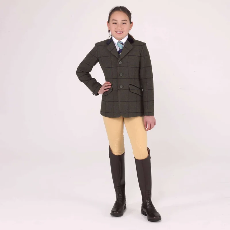 Aubrion by Shires Veste de Concours Saratoga Enfants Spruce Vert Check