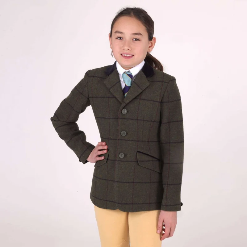 Aubrion by Shires Veste de Concours Saratoga Enfants Spruce Vert Check