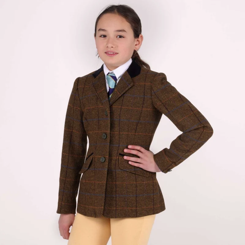 Aubrion by Shires Veste de Concours Saratoga Enfants Chêne Brun Check
