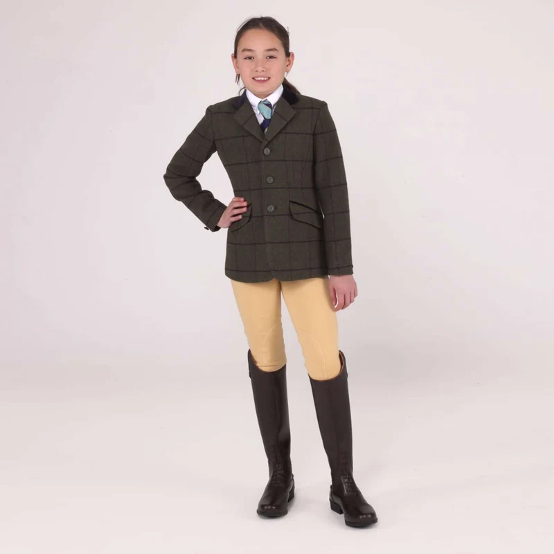 Aubrion by Shires Veste de Concours Saratoga Enfants Chêne Brun Check