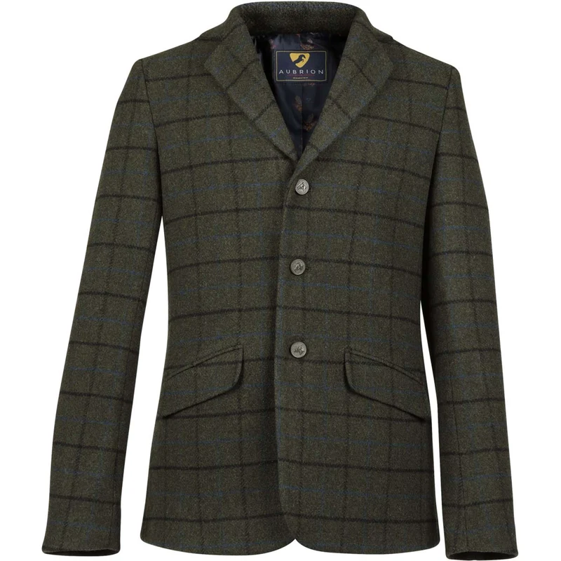 Aubrion by Shires Veste de Concours Saratoga Hommes Vert foncé Check
