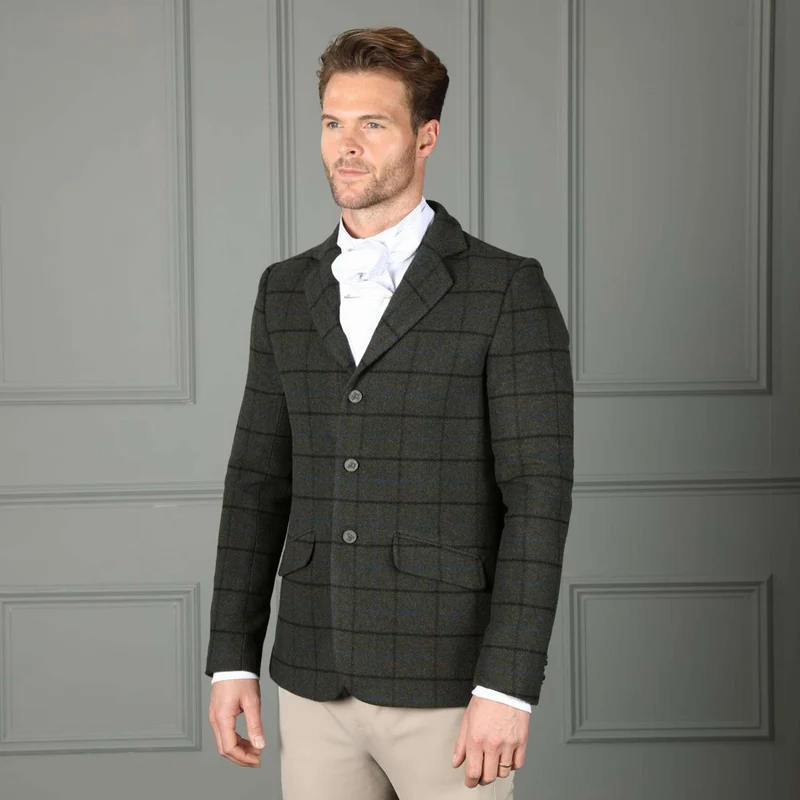 Aubrion by Shires Veste de Concours Saratoga Hommes Vert foncé Check
