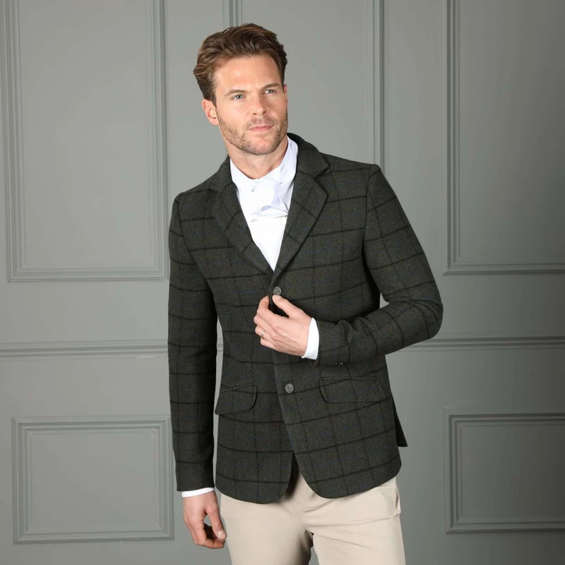 Aubrion by Shires Veste de Concours Saratoga Hommes Vert foncé Check