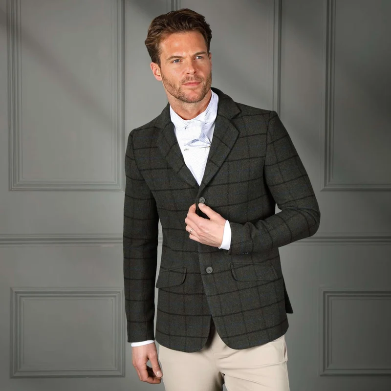Aubrion by Shires Veste de Concours Saratoga Hommes Vert foncé Check
