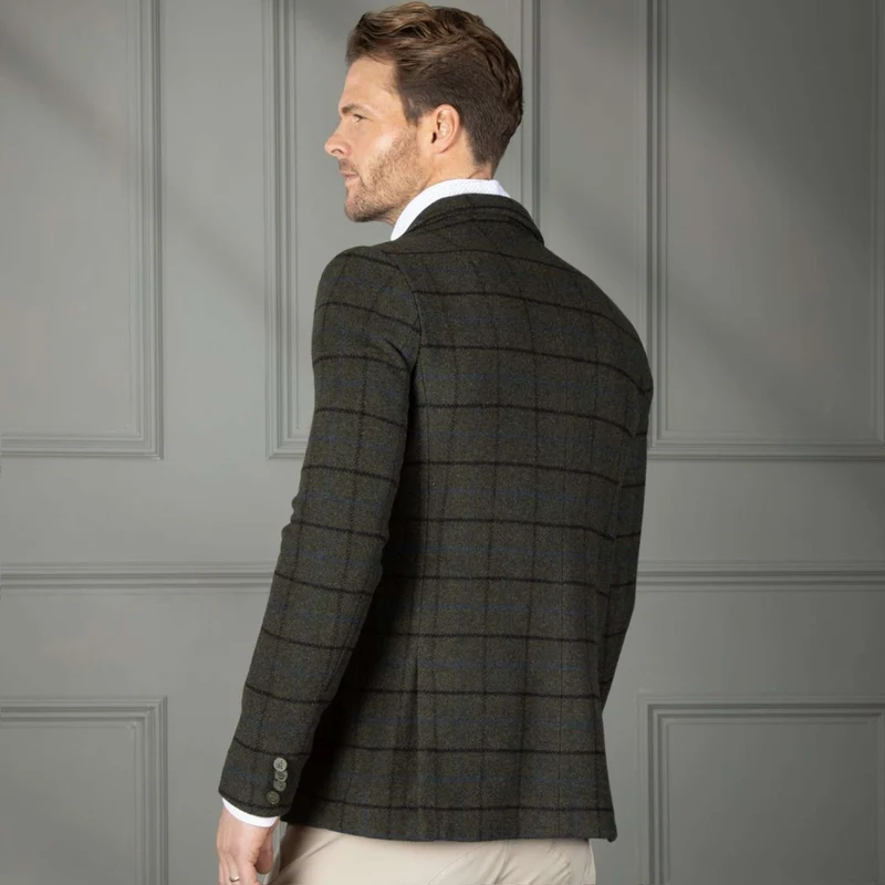 Aubrion by Shires Veste de Concours Saratoga Hommes Vert foncé Check