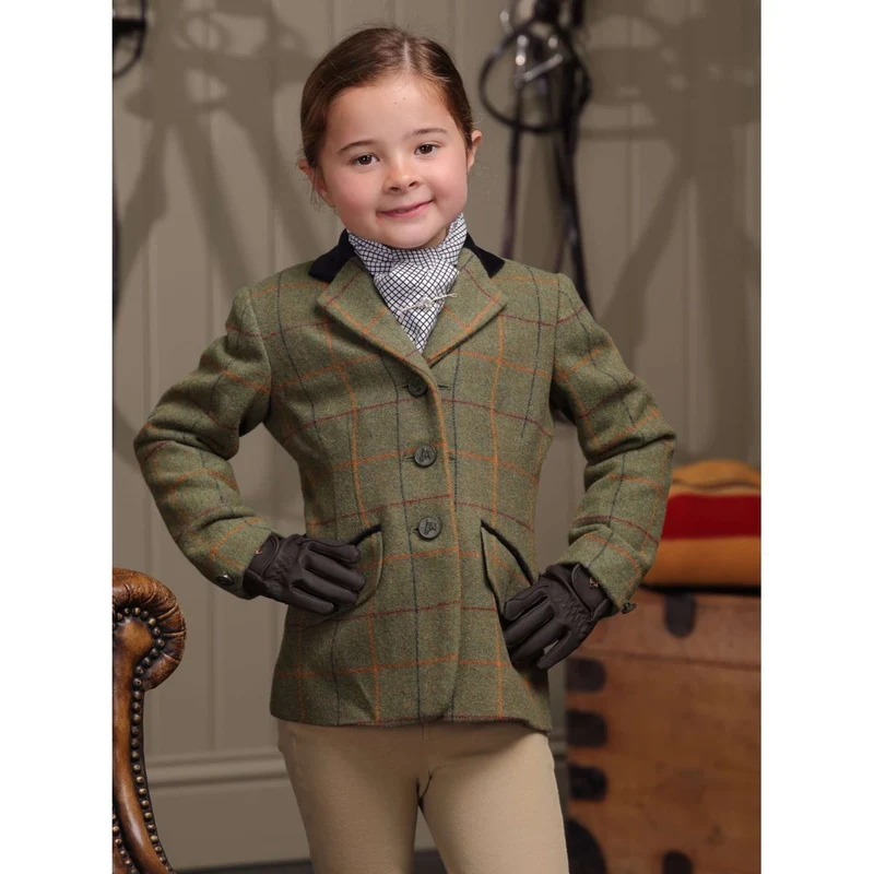 Aubrion by Shires Veste de Concours Saratoga Enfants Rouge/Jaune/Bleu Check