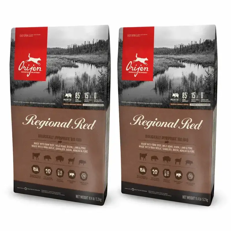 Orijen Canine Adult Regional Red 11,4 Kg Dog Food , pack 2
