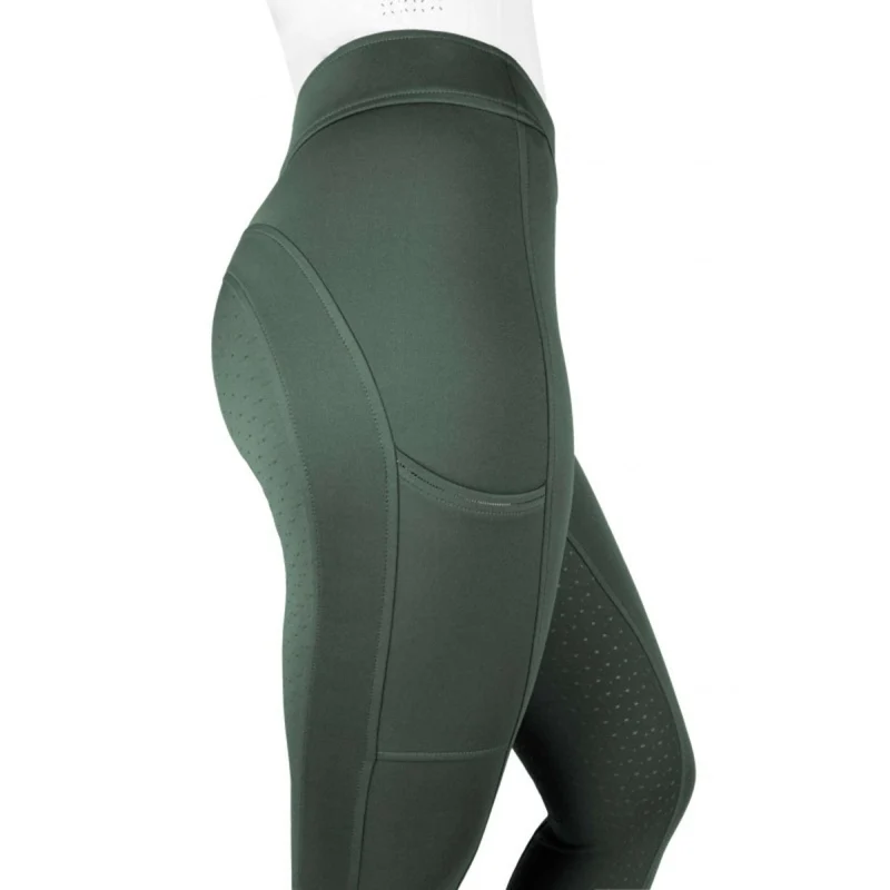 EQUITHÈME Legging d'Équitation Birdy Full Grip Khaki