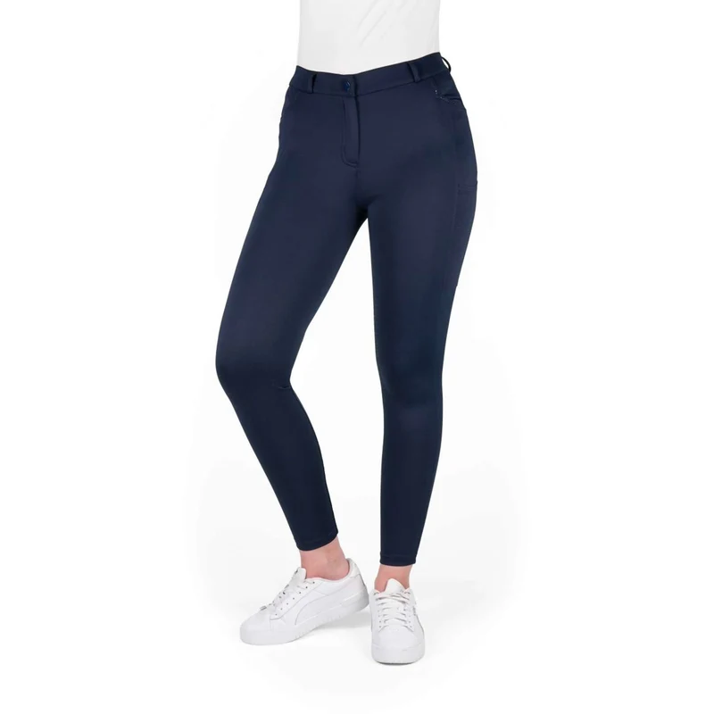 EQUITHÈME Pantalon d'Équitation Capucine Prise de Genou Marin