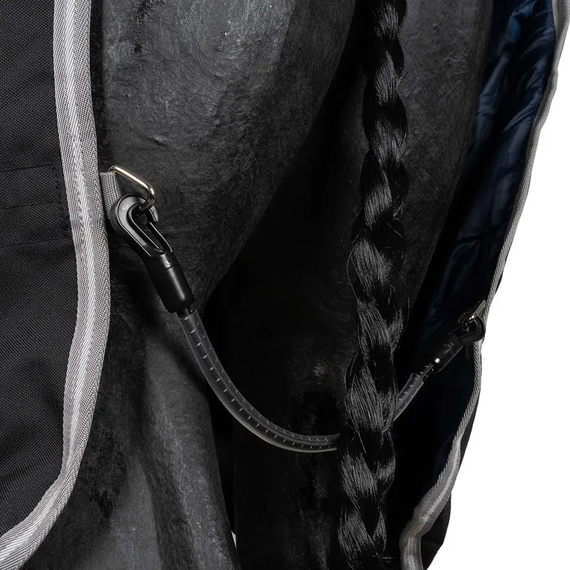 Amigo Turnout Rug Integrated 1200D 250g Black/Titanium Grey/Silver