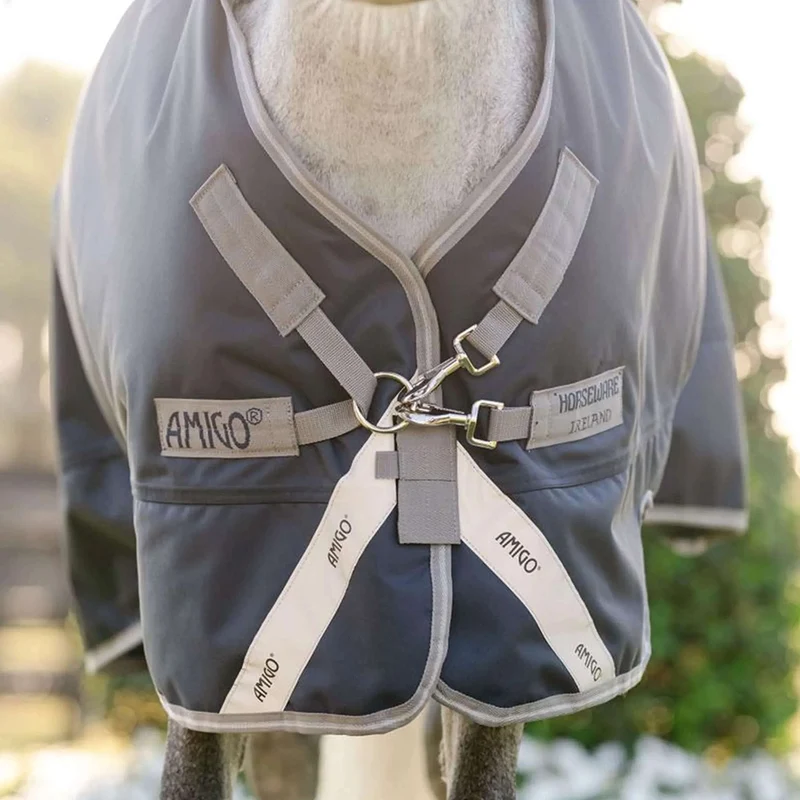 Amigo Turnout Rug 1200D Plus Pony 250g Navy/Titanium Grey/Silver