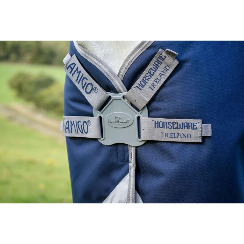 Amigo Turnout Rug FieldSafe Plus 1200D 100g Navy/Titanium Grey/Silver