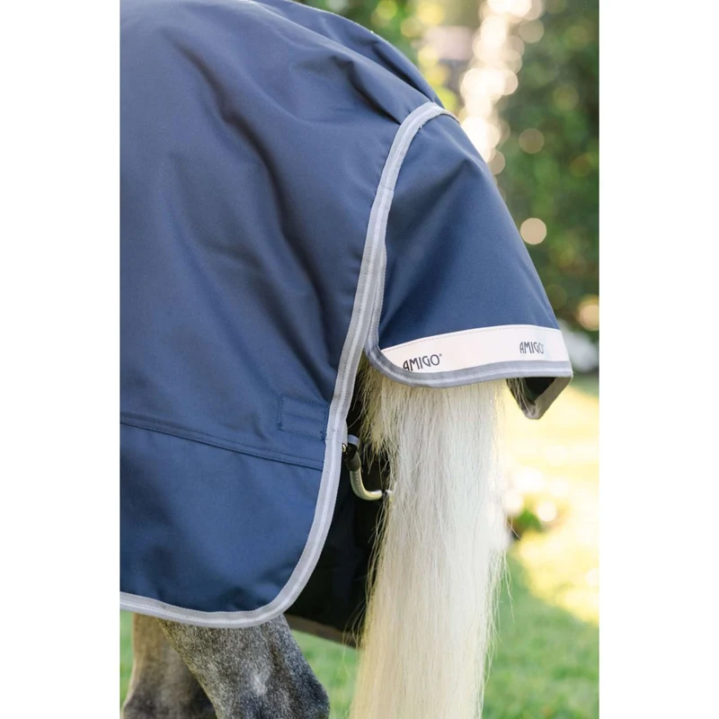 Amigo Turnout Rug 1200D Pony 250g Navy/Titanium Grey/Silver