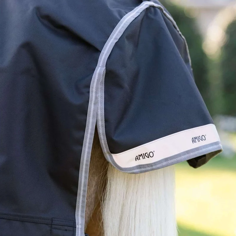Amigo Turnout Rug 1200D Plus Pony 250g Black/Titanium Grey/Silver
