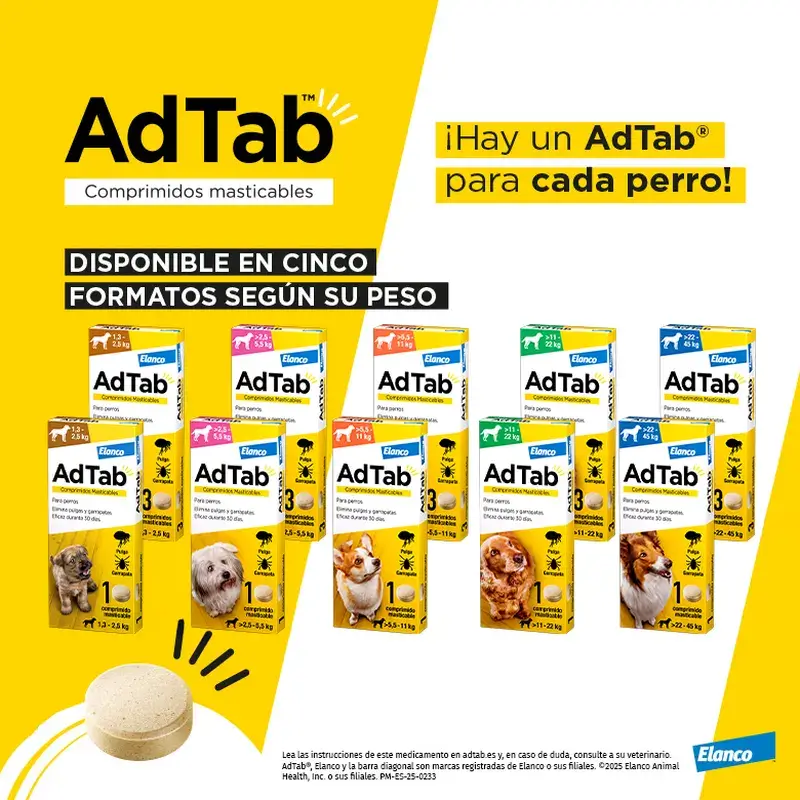 Adtab 112Mg Chewable Tablets Dogs 2,5-5,5Kg, 6 Tablets