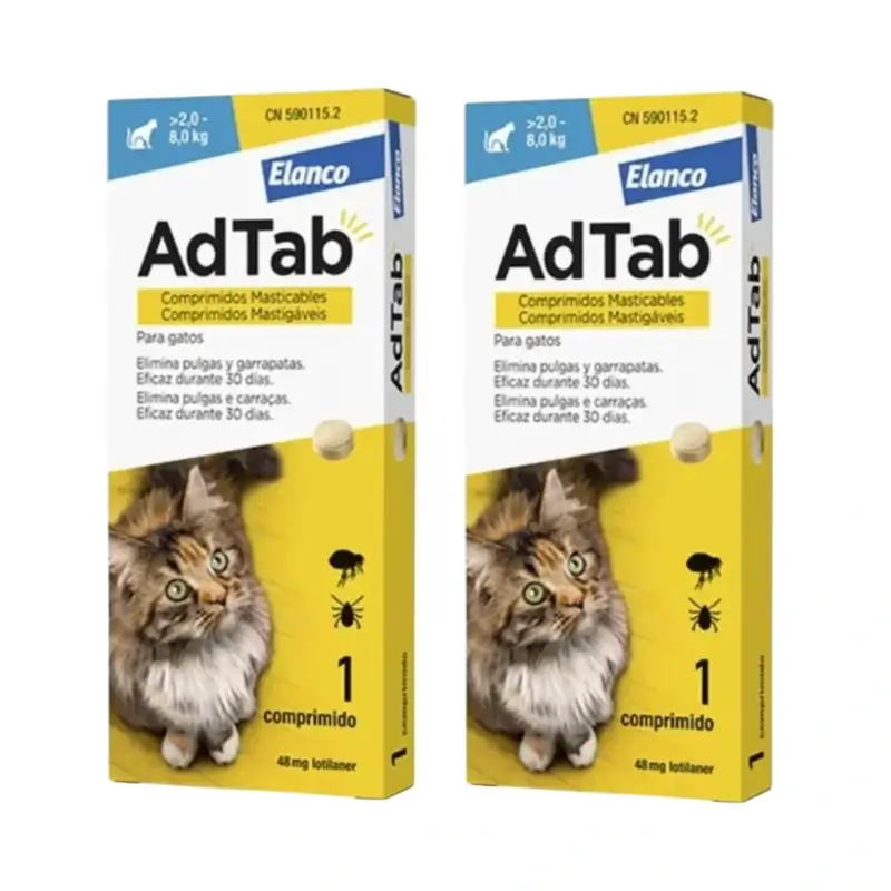 Adtab 48Mg Chewable Tablets Cats 2-8Kg, 2 Tablets