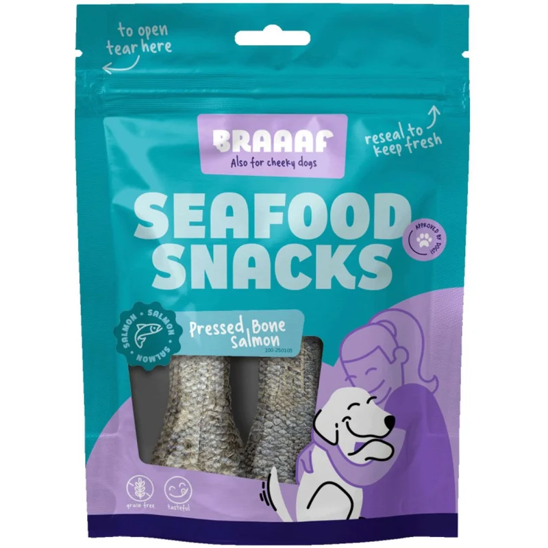 Braaaf Fish Snack Peau de Saumon Pressée