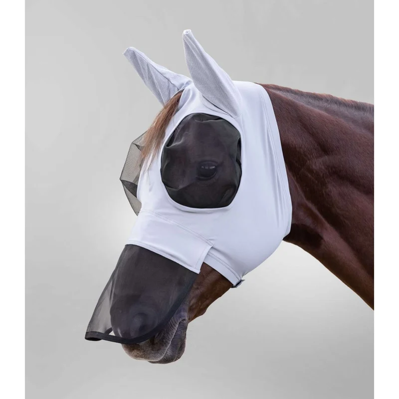 Waldhausen Masque Anti-Mouches Puck avec Nez Gris Argent