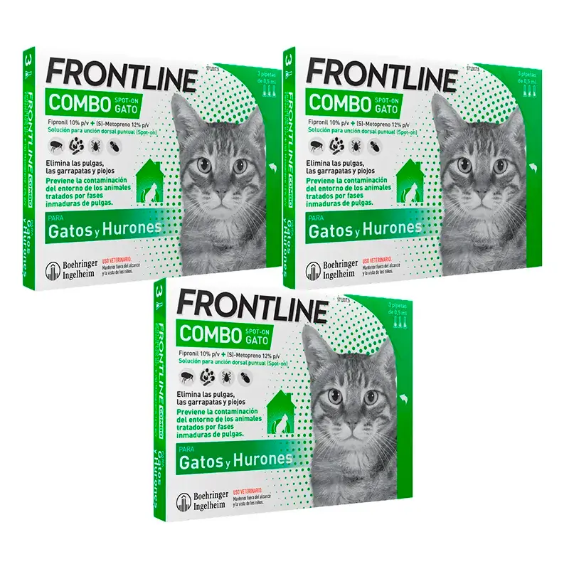 Frontline Combo Cats & Ferrets Spot On, Pack 3 x 6 Pipettes x 0,5 ml