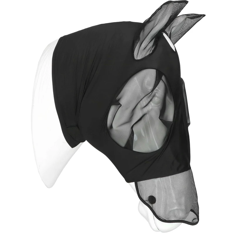 EQUITHÈME Masque Anti-Mouches Hood avec Protection UV Noir