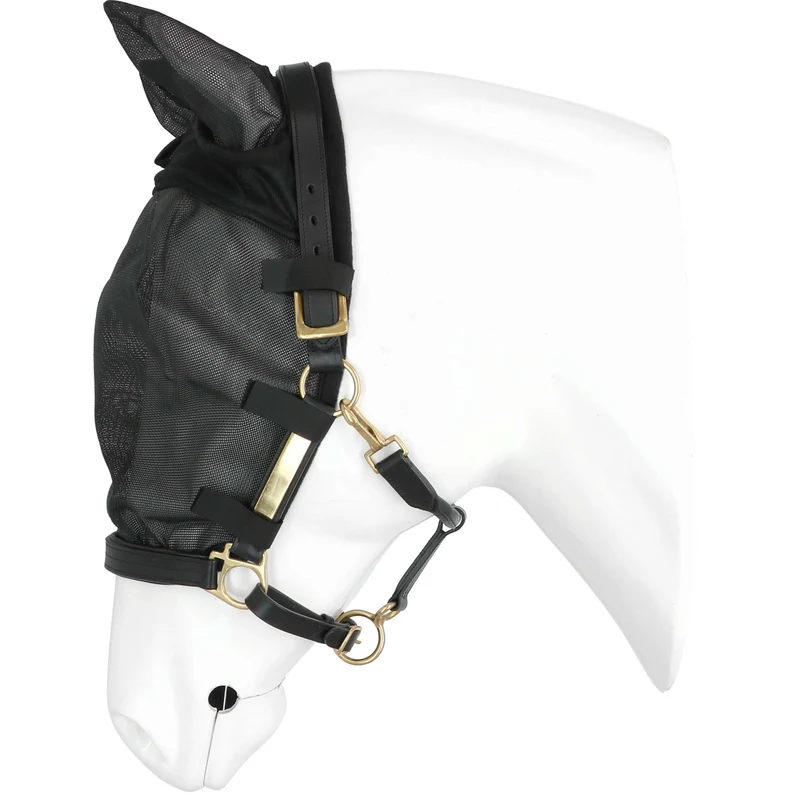 EQUITHÈME Licol Anti-Mouches avec Protection UV Noir