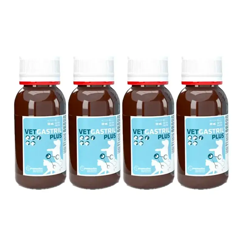 Vetgastril Plus Gastric Protector for Dogs and Cats, Pack 4 x 50 ml
