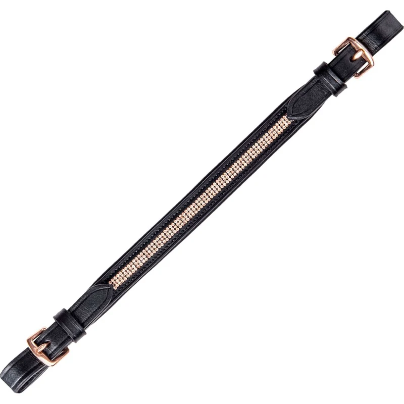 Waldhausen Lanière pour Selle avec Strass Noir/Rosé