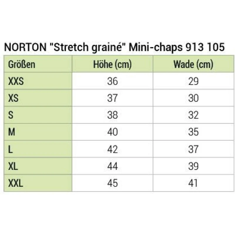 Norton Mini Chaps Stretch Grain Noir
