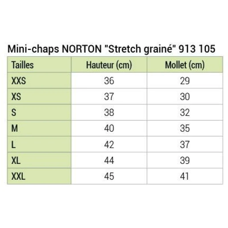 Norton Mini Chaps Stretch Grain Noir