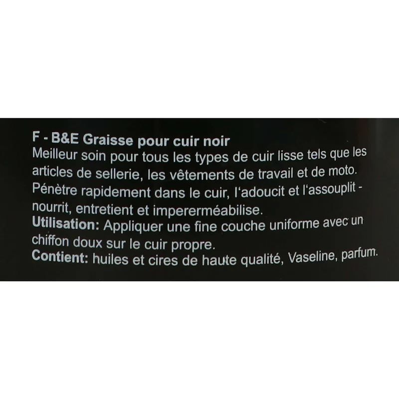 Bense & Eicke Graisse pour Cuir Noir