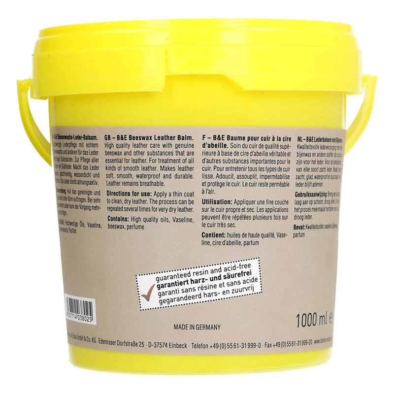 Bense & Eicke Baume pour Cuir avec Cire d'Abeille