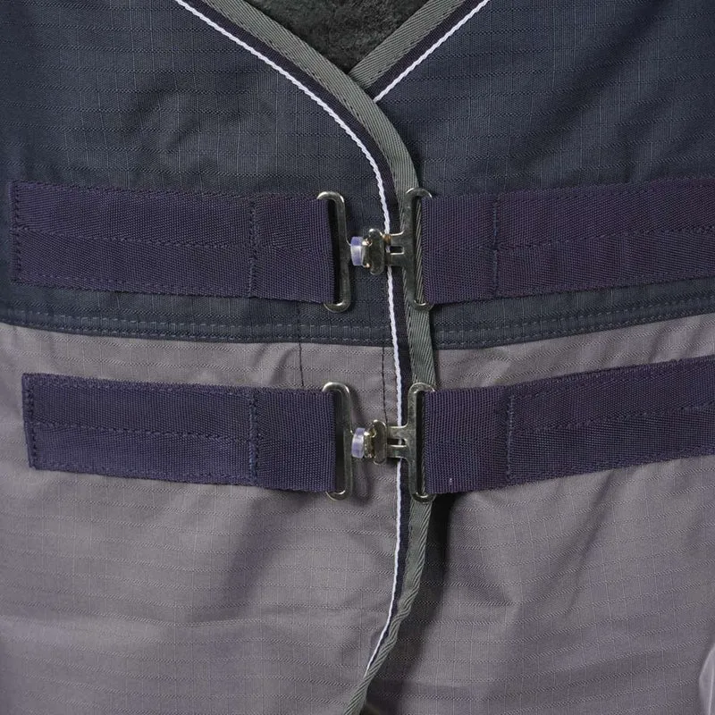 EQUITHÈME Couverture Imperméable Tyrex 600D 50g Marine/Gris Dots