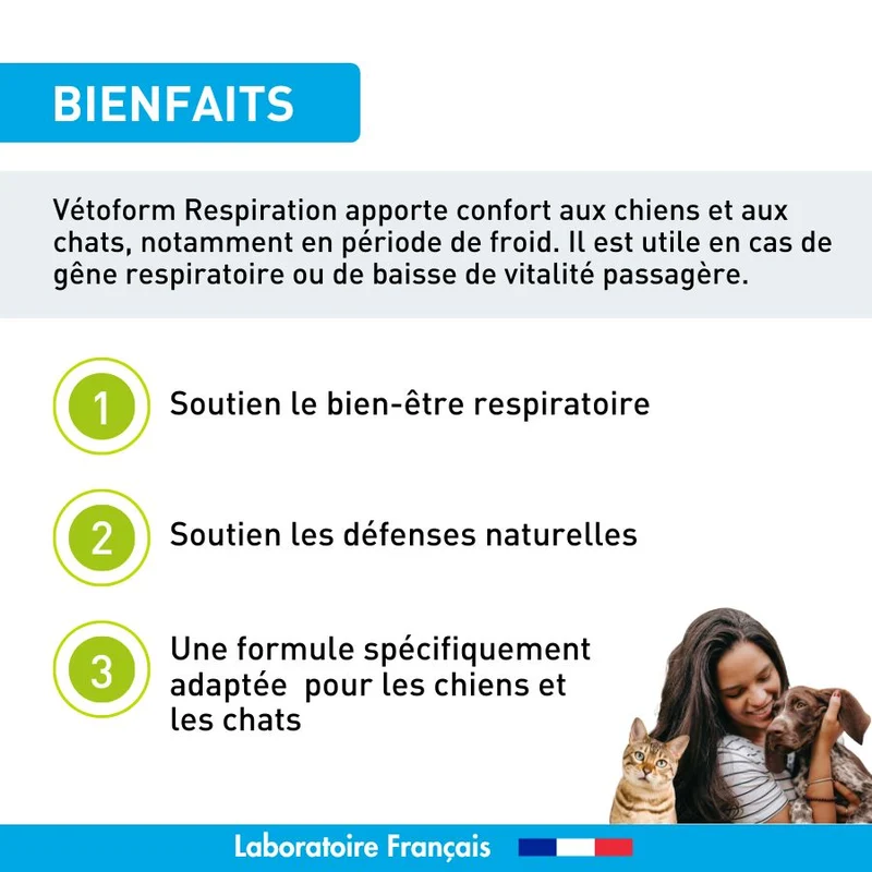 Aliment complémentaire - Respiration chat et chien - 30 comprimés