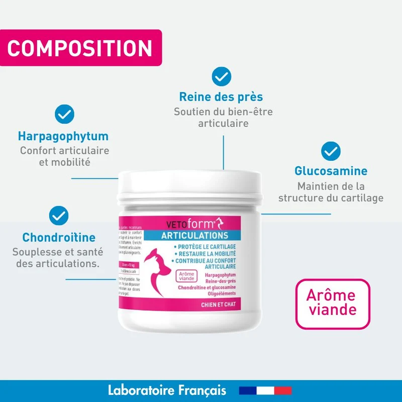 Aliment complémentaire - Articulations chat et chien - 100g