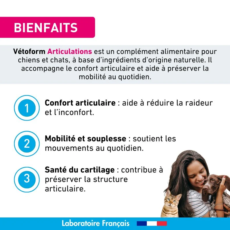 Aliment complémentaire - Articulations chat et chien - 100g
