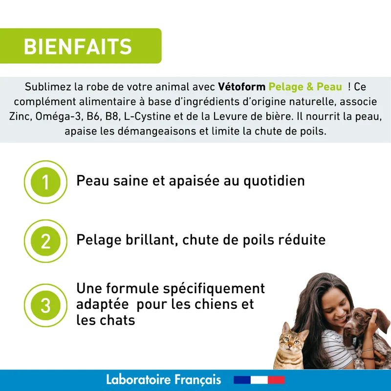 Aliment complémentaire - Pelage et peau chat et chien - 100gr