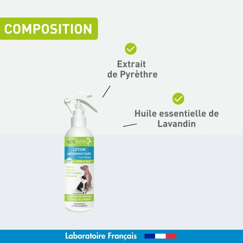 Lotion antiparasitaires chien et chat - 250 ml