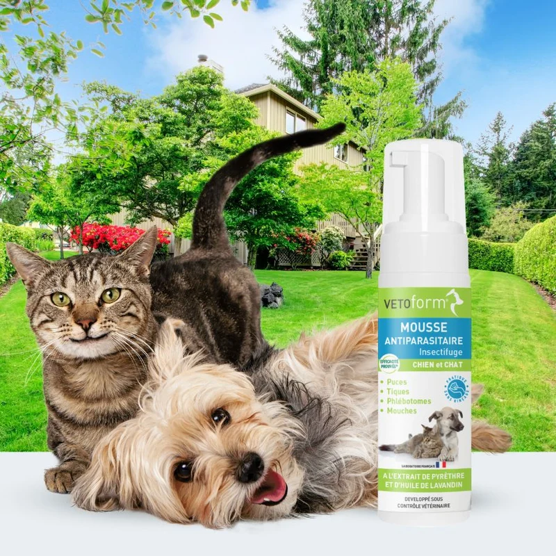Mousse antiparasitaire répulsive chien et chat - 150ml