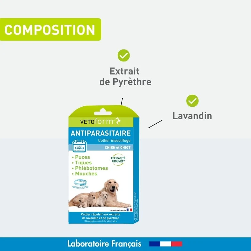 Antiparasitaire chien et chiot - 1 Collier