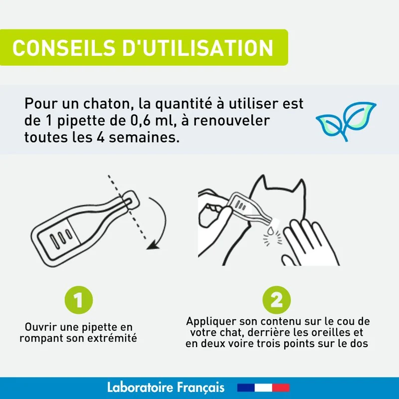 Antiparasitaire chaton - 3 pipettes