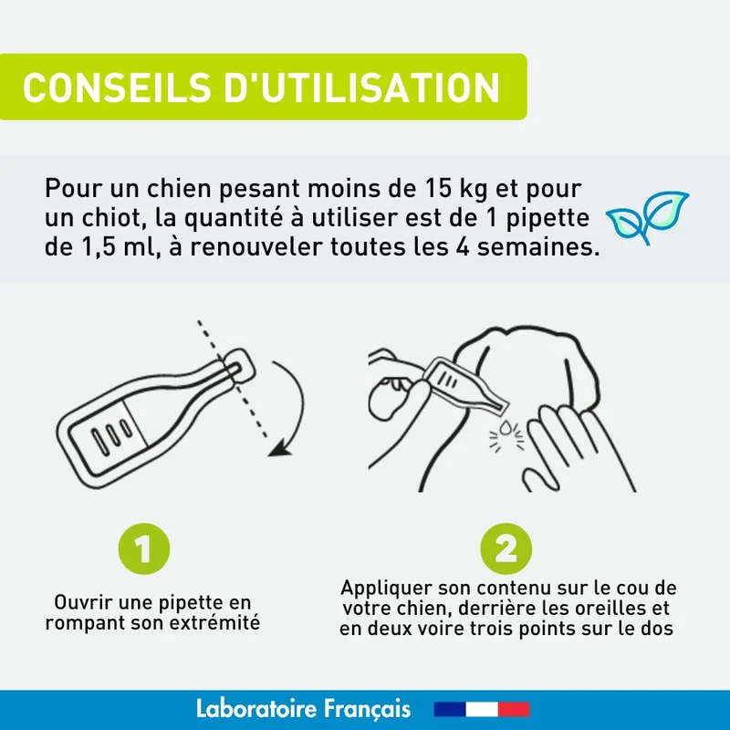 Antiparasitaire petit chien et chiot - 3 pipettes