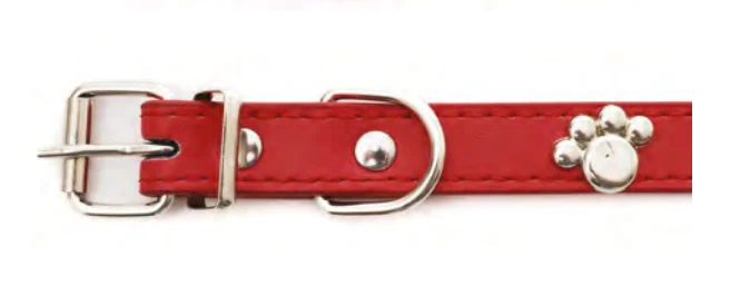 Zamibo Collier Clouté Pattes de Chien Rouge