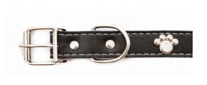 Zamibo Collier Clouté Pattes de Chien Noir
