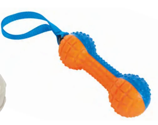 Zamibo Os avec Corde TPR Orange & Bleu 18cm