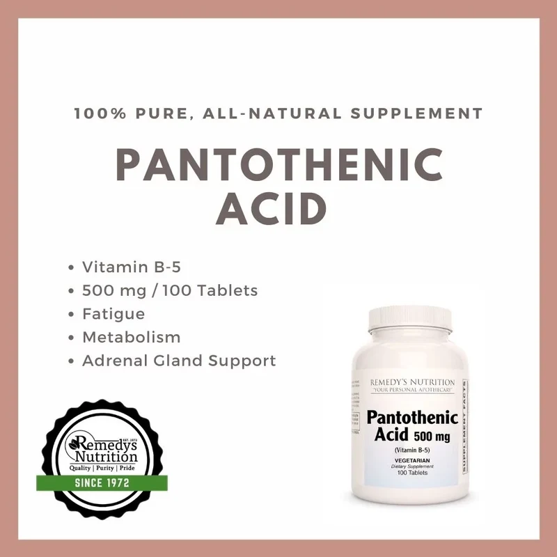 Acide pantothénique (vitamine B-5) 500 mg, 100 comprimés