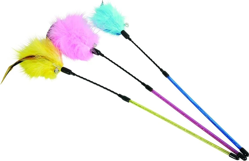Jouet chat canne à pêche avec plumeau Zolux Rose