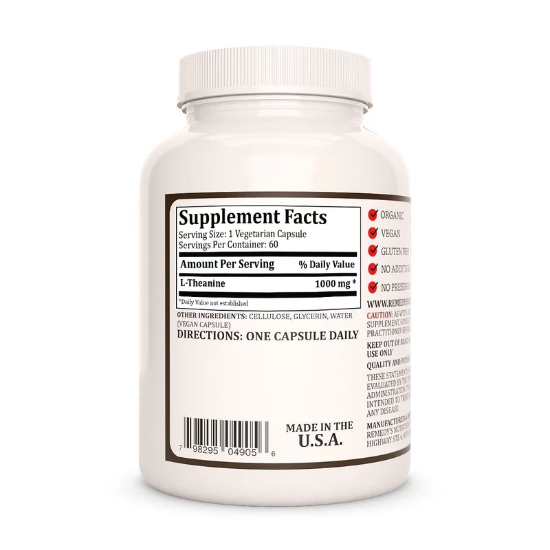 L-Théanine 1000 mg, 60 gélules végétaliennes